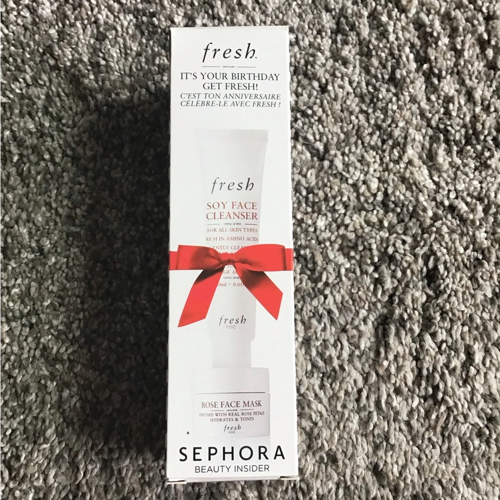 Fresh soy face cleanser and rose face mask